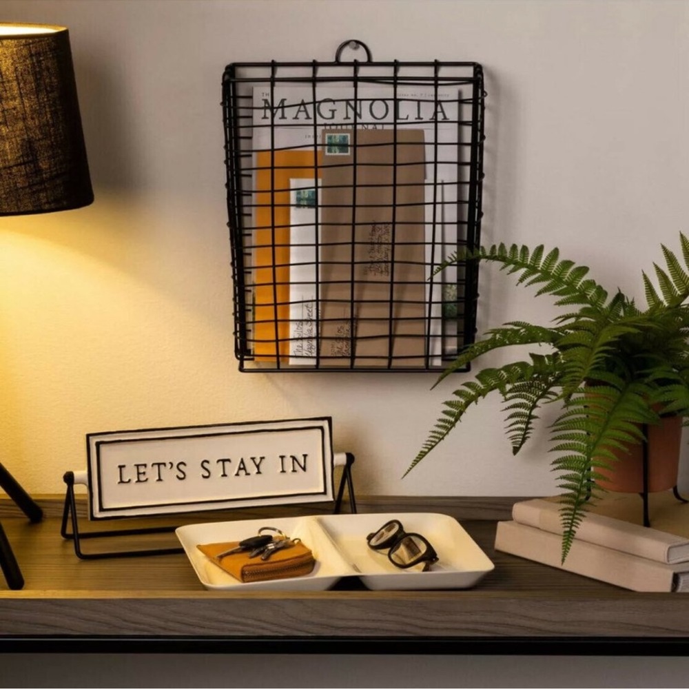 Hearth & Hand with Magnolia - Black Wall Wire Storage Basket NEW WITH TAGS